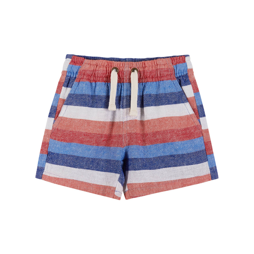 Boys Baby T-Shirt & Striped Drawstring Shorts Set
