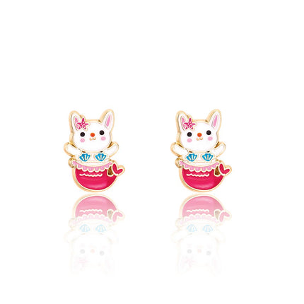 Bunny Mermaid Children's Stud Earrings
