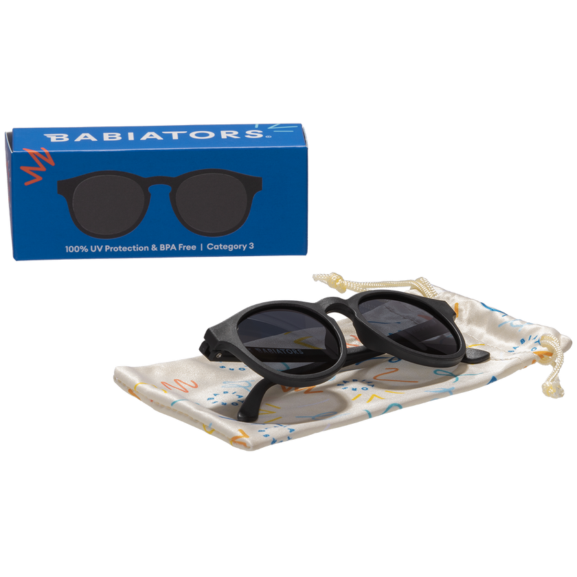 Jet Black Keyhole Baby and Kid Sunglasses: Ages 3-5