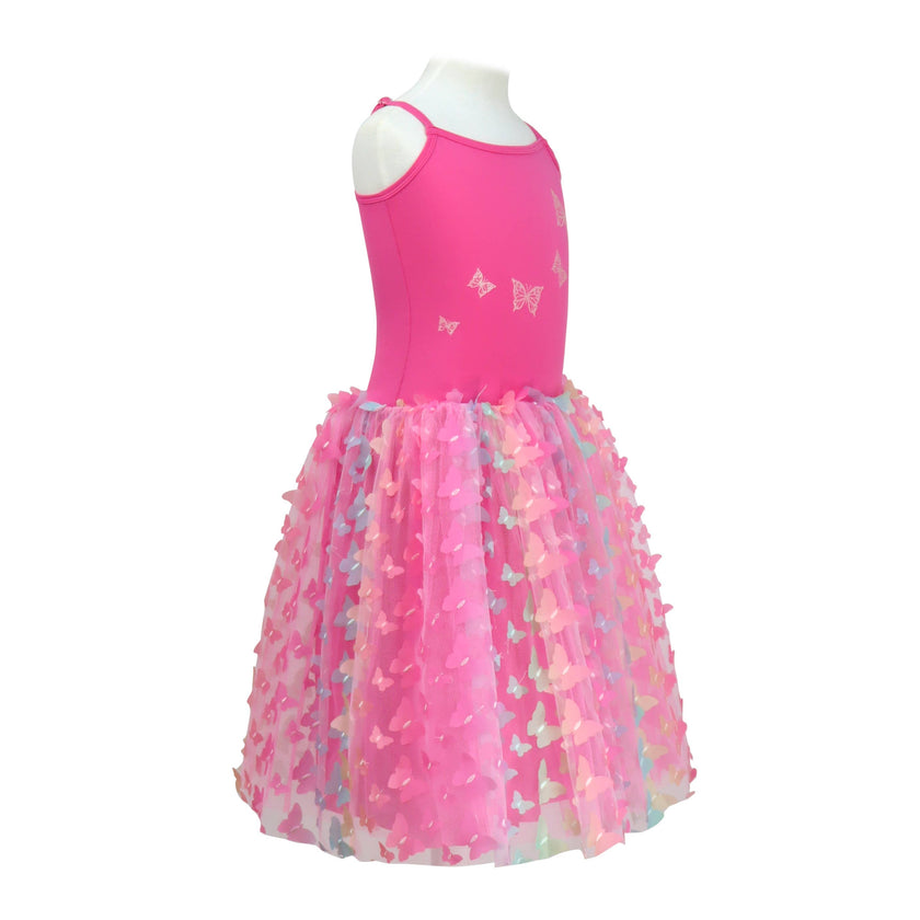 Rainbow Butterfly Dress Hot Pink size 3-4