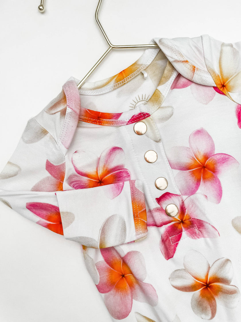 Plumeria Newborn Bamboo Knotted Gown