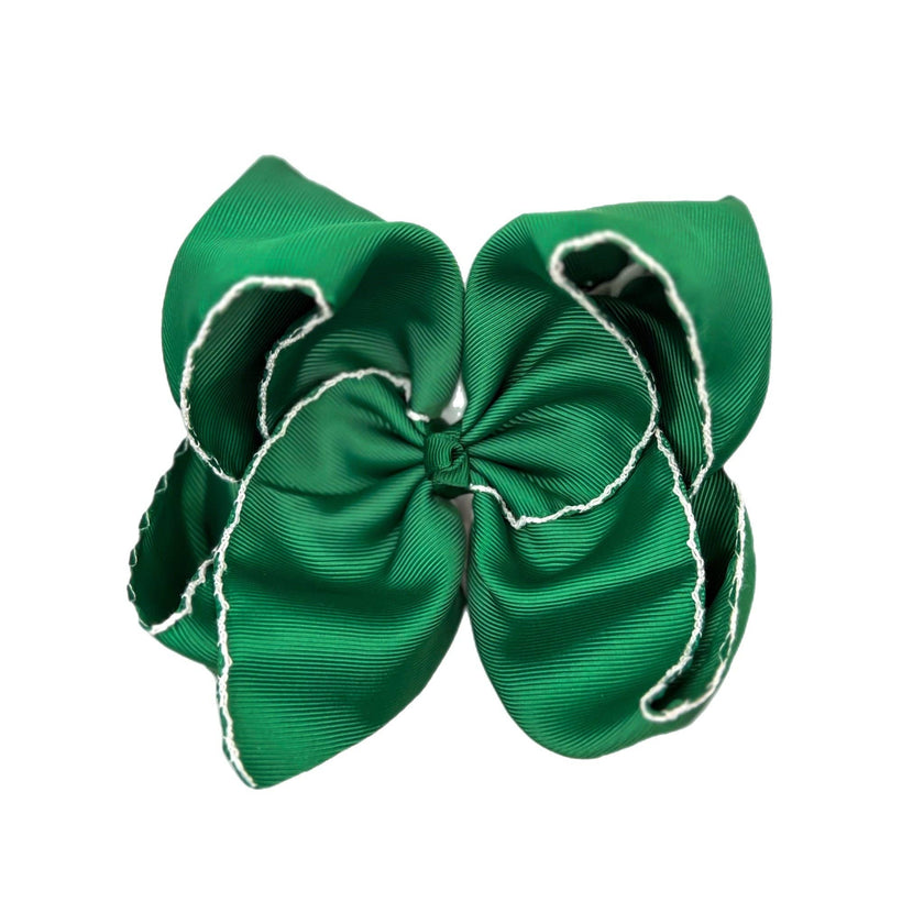 Extra Fun Solid Moonstitch Hair Bows (6in)