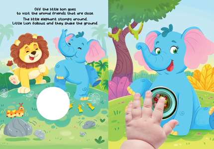 Jungle Journey - Children's Rattle and Read Interactive Sensory Board Book with Spinning Rattle