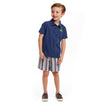 Boys Toddler Navy Pineapple Playful Pocket Polo Shirt