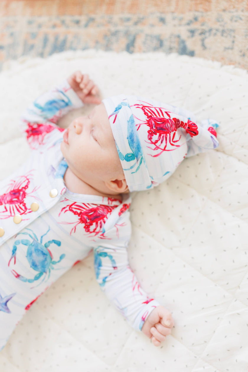 Lobster and Crab Newborn Knotted Gown