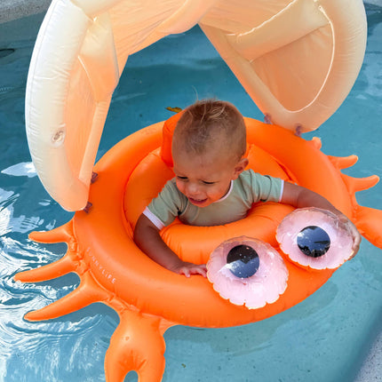 Baby Pool Float Sonny the Sea Creature Neon Orange