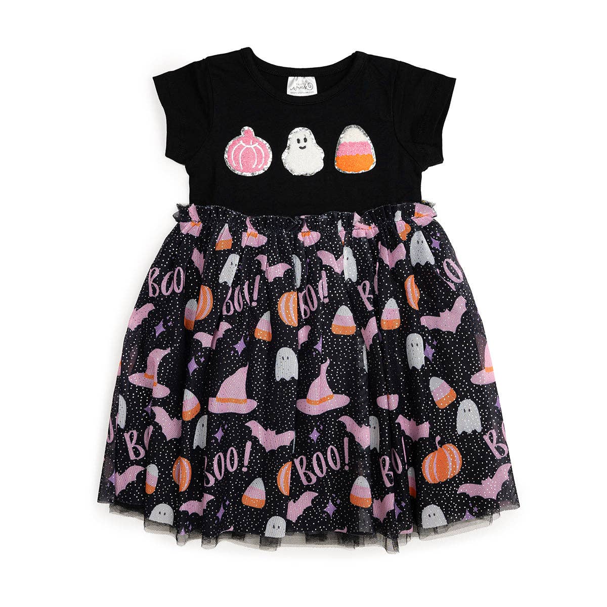 Boo Halloween Short Sleeve Tutu Dress - Girls Clothes - Kids