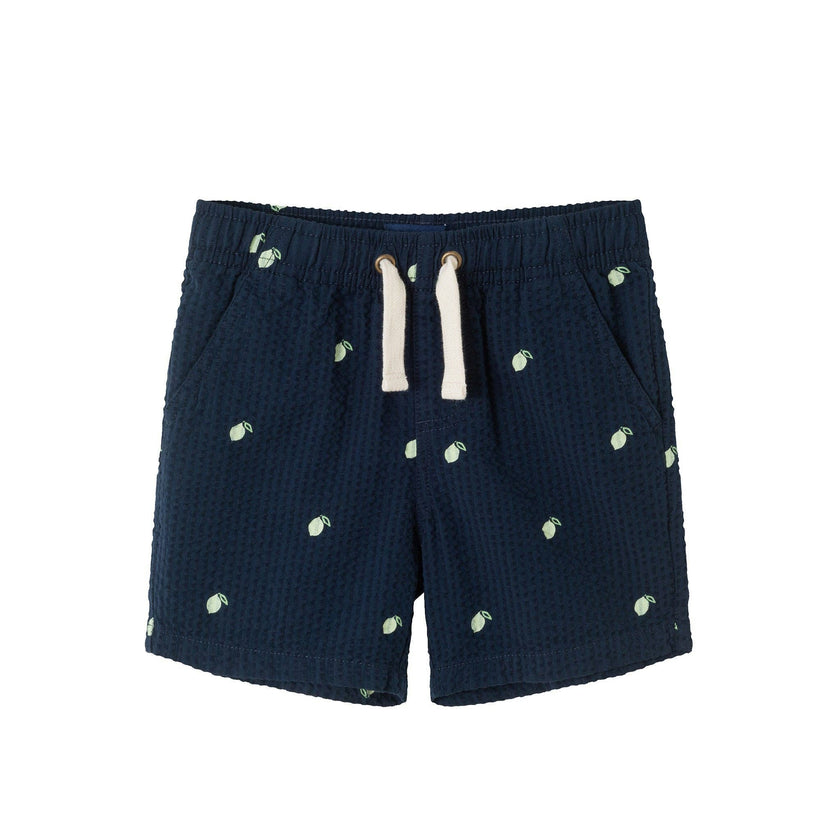 Kids Polo & Seersucker Short Set | Navy & White Limes