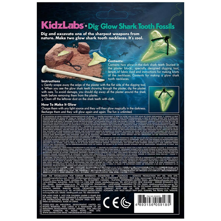 Dig and Excavate Glow Shark Tooth Fossils Toy