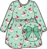Girls Green Dear Santa Knit Long Sleeve Twirl Dress