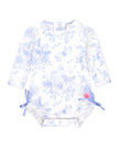 Periwinkle Butterfly Garden Long Sleeve One Piece Rash Guard