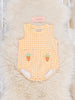 Sweet Carrot Kisses Embroidered Plaid Romper