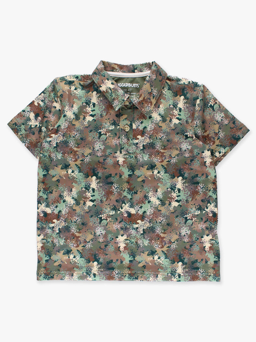 Boys Classic Camo Knit Short Sleeve Performance Polo