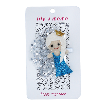 Belle Princess Hair Clip- Aqua and Silver