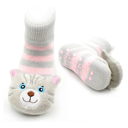 Gray Cat Rattle Socks