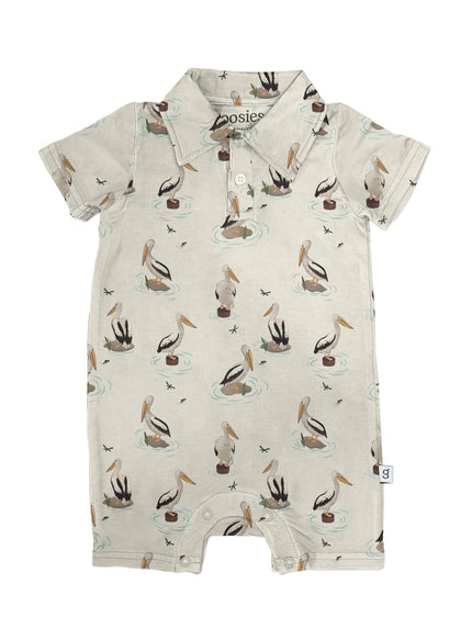Pelicans Bamboo SS Polo Romper