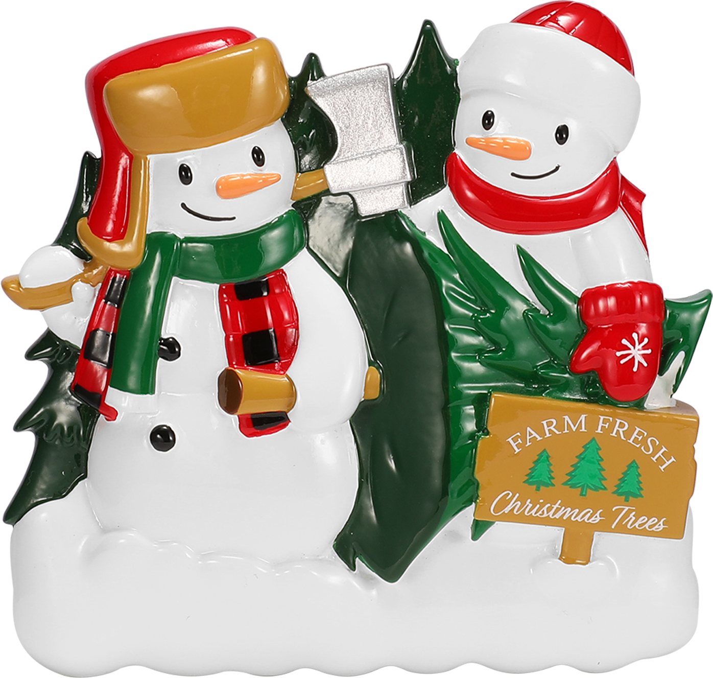 Christmas Tree Farm Snowman Family Personalized Ornament
