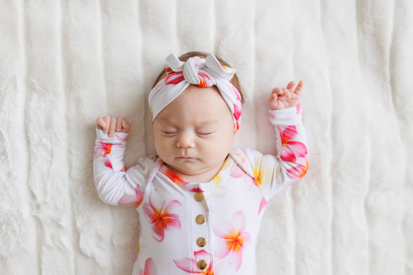 Plumeria Newborn Bamboo Knotted Gown