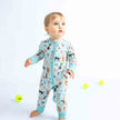 Dogs Bark Pets Bamboo Baby Pajamas Convertible Footie