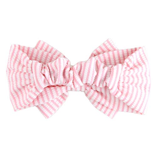 Pink Seersucker Swim Bow Headband