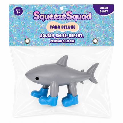 SqueezeSquad Taba Deluxe Premium Silicone Squishy Fidget Toy - Shark Meme Buddy