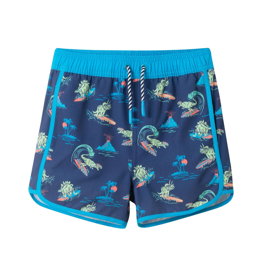 Boys Short Sleeve Rashguard Set | Navy Dino