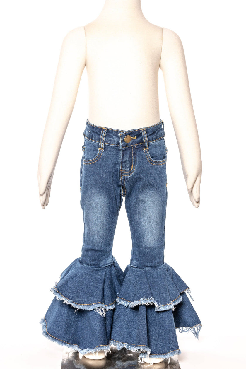 Polka Dot Tank and Bellbottom Jeans Set