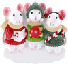 Mouse Family in Sweaters Personalized Ornament