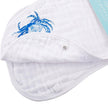 Blue Crab Baby Burp Cloth and Bib 2 in 1  Absorbent and Gentle on Newborn Skin