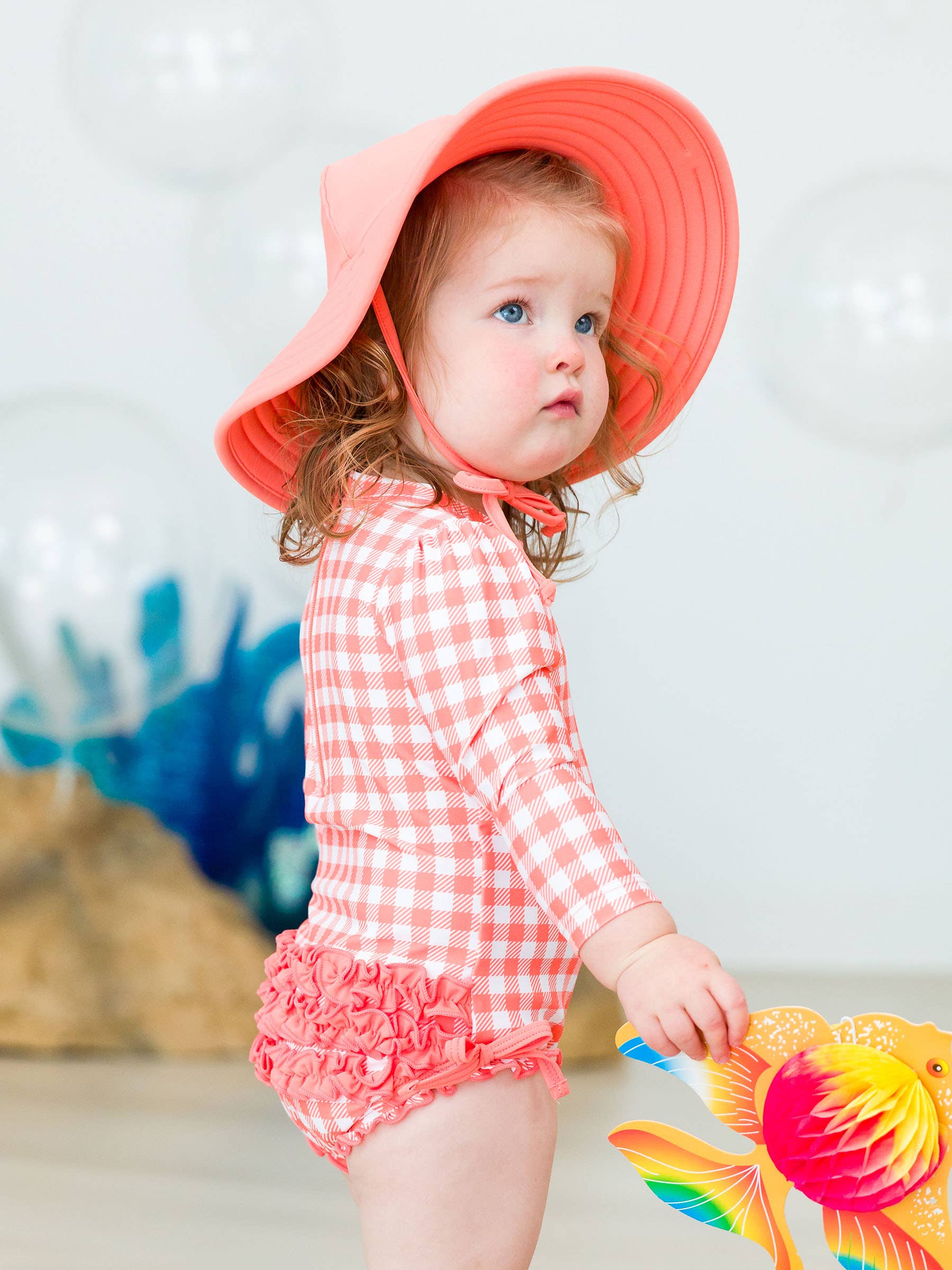 Girls Coral Swim Hat