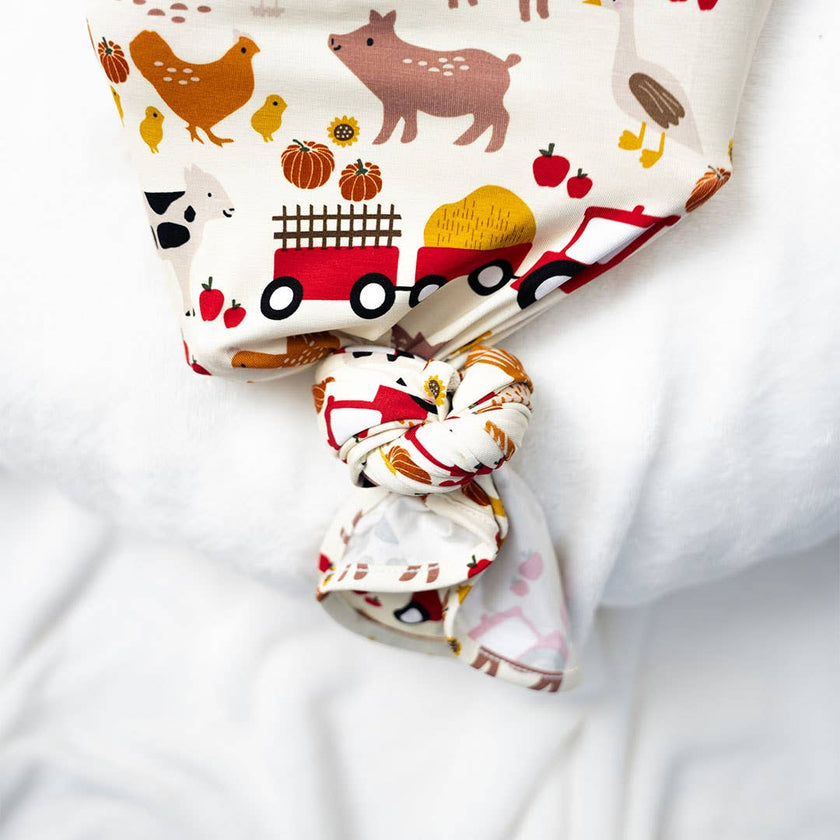 Farm Friends Bamboo Knotted Baby Gown Newborn Baby Gift Set
