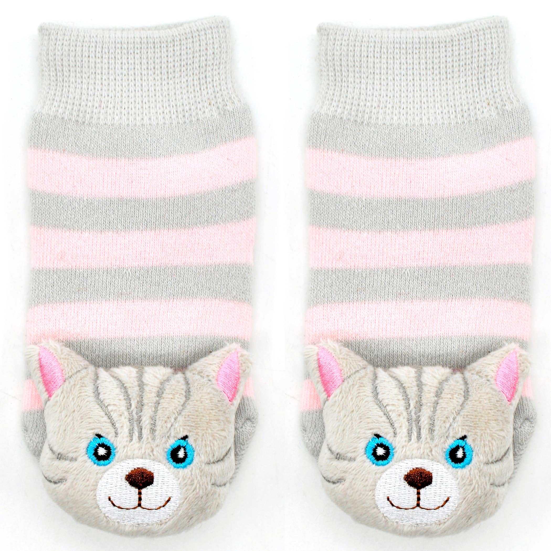 Gray Cat Rattle Socks