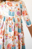 Harvest Blooms 3/4 Sleeve Pocket Twirl Dress