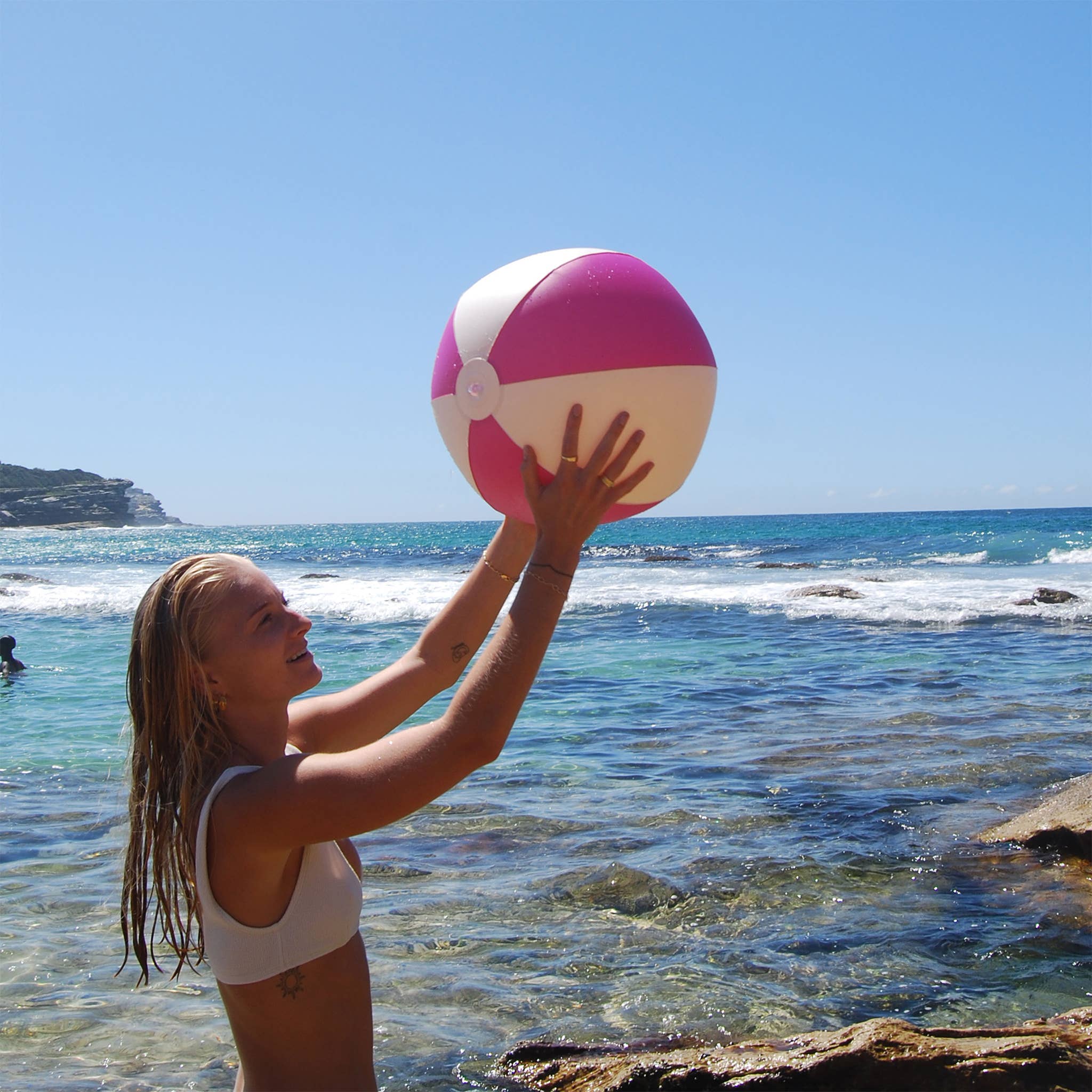 Inflatable Beach Ball Toy Pool Party Magenta