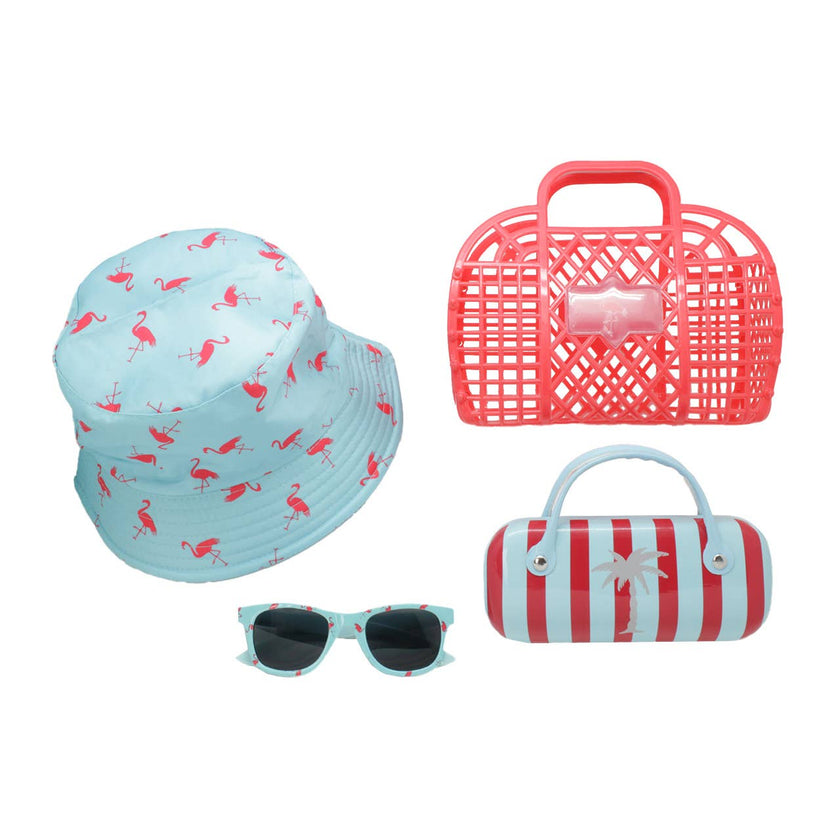 Kids Sunglasses with Hat + Case and Bag Summer Spring Set