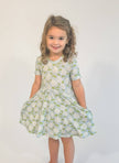 Hydrangeas Bamboo Short Sleeve Pocket Dress