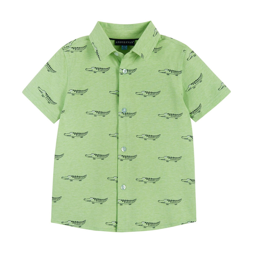 Knit Buttondown Set - Navy Watermelon