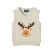 Infant Sweater Holiday Vest Set | Beige Reindeer