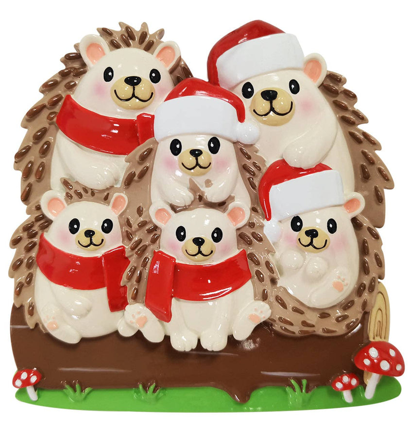Hedgehog Family Personalized Christmas Ornament