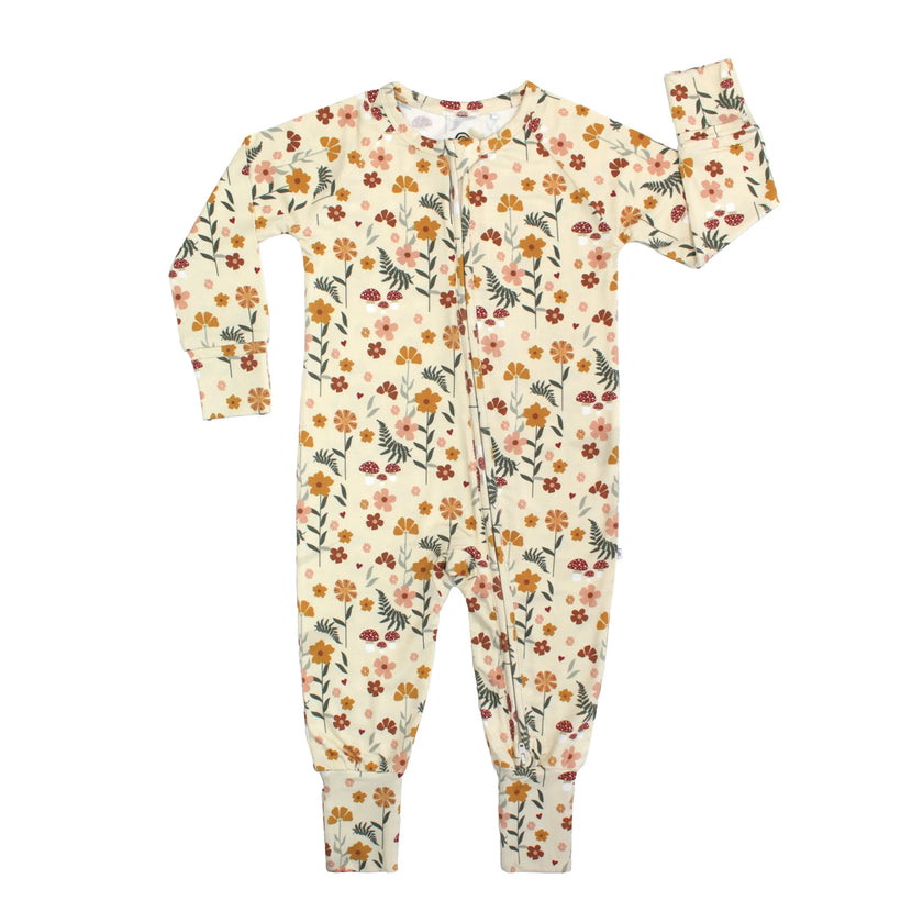 Toadstool Garden Bamboo Convertible Footie Romper