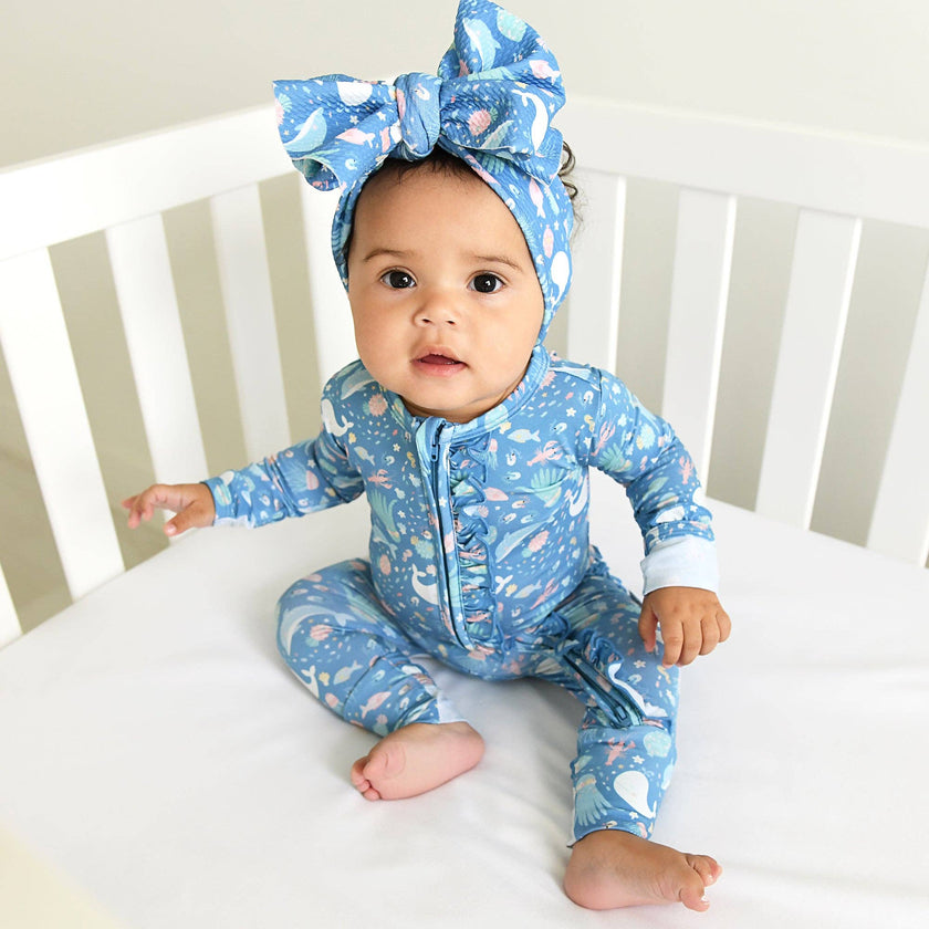 Bree Ruffle Zip Bamboo Baby One Piece