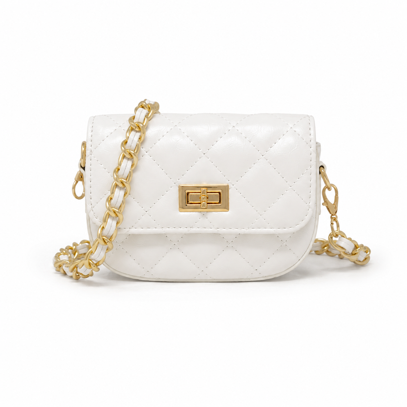 Kids Quilted Crossbody Bag with Chain Strap