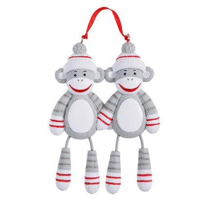 Sock Monkey Family Personalized Ornament