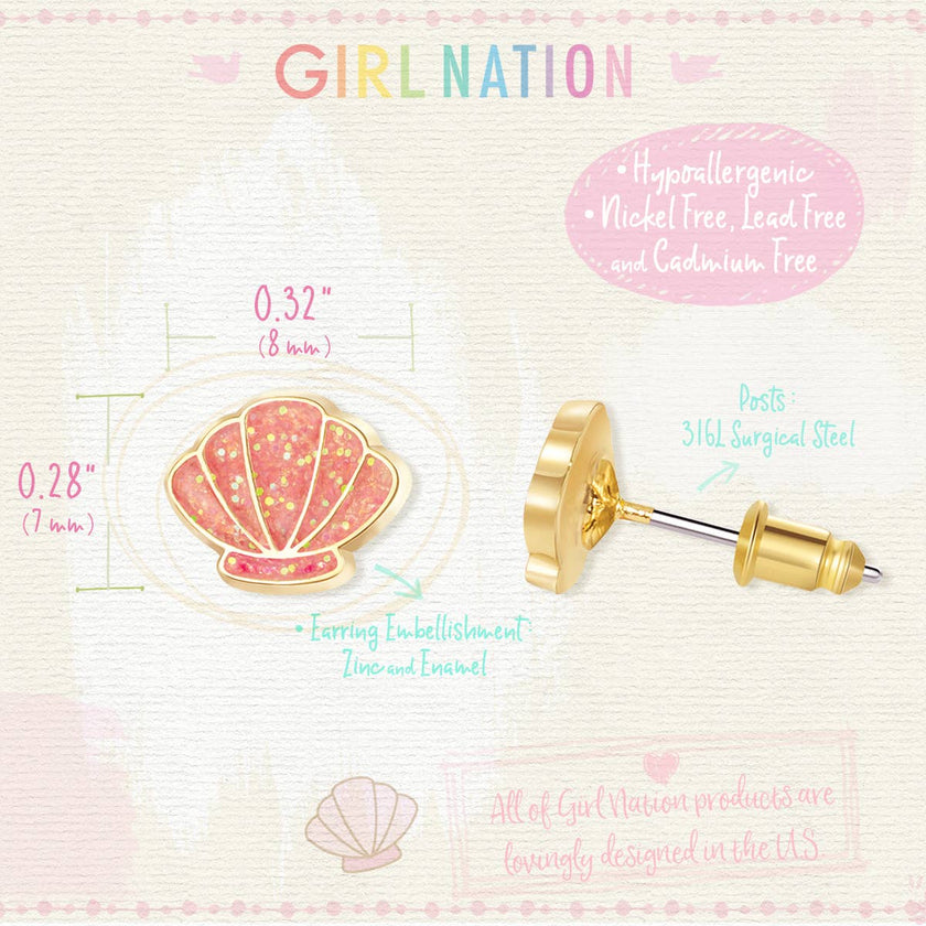 Shell-abrate Cutie Children's Stud Earrings