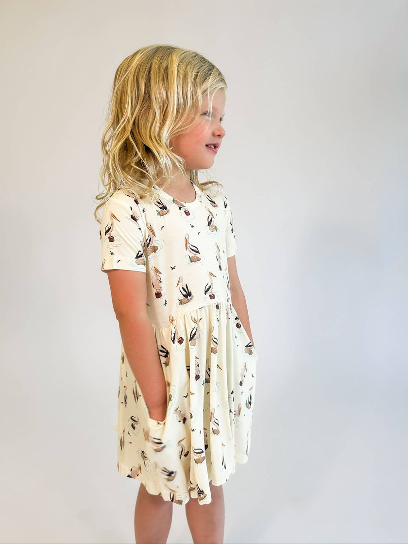 Pelicans Bamboo Short Sleeve Pocket Dress