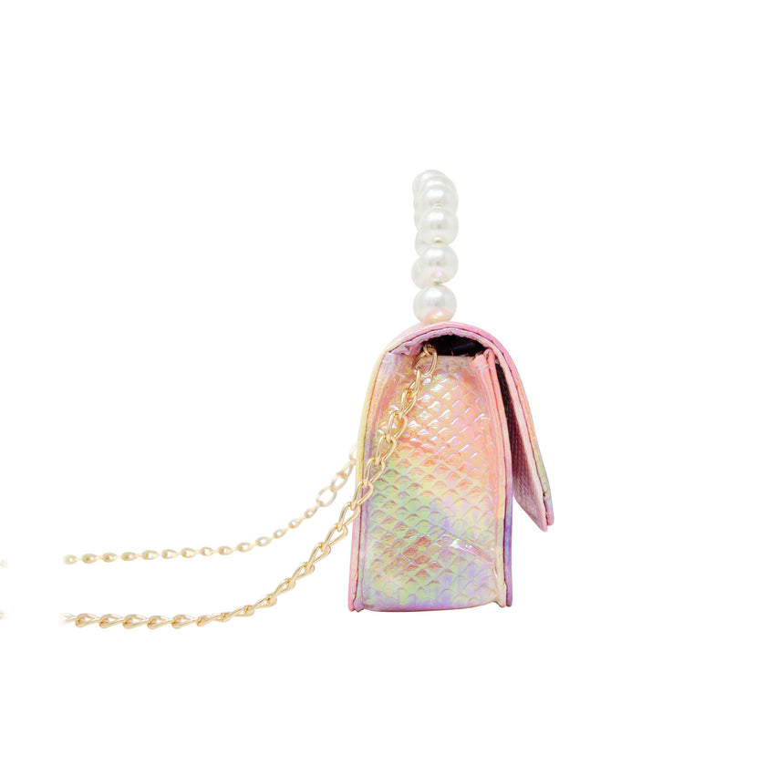 Tie Dye Crocodile Pearl Handle Bag