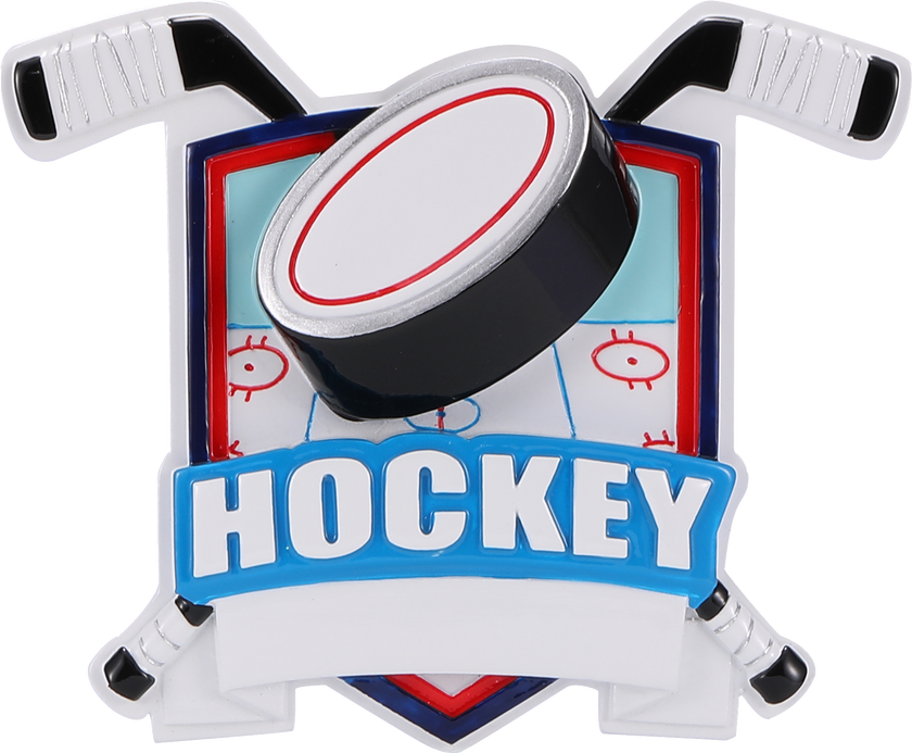 Hockey Shield Personalized Christmas Ornament