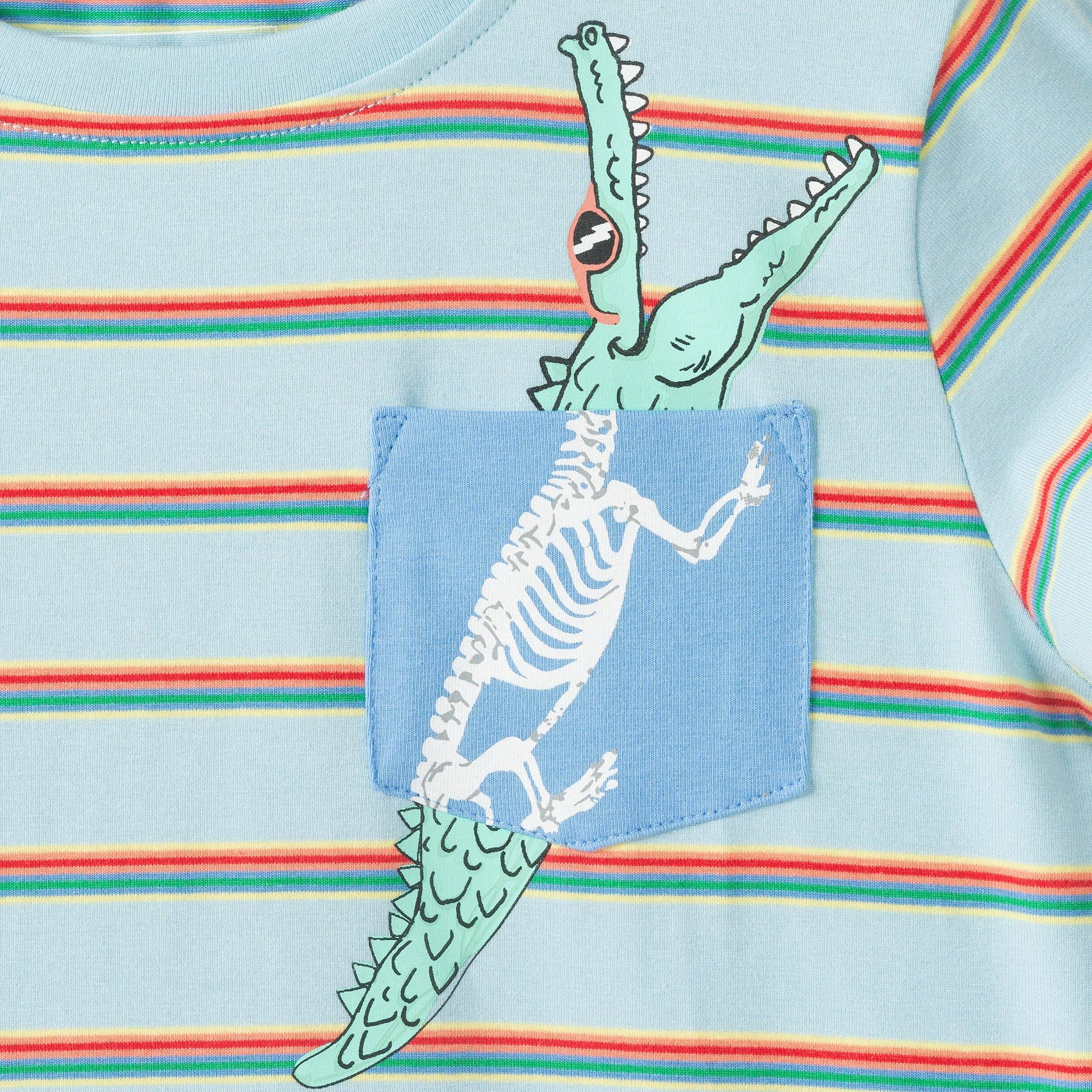 Boys Stripe Pocket Tee | Gator Graphic