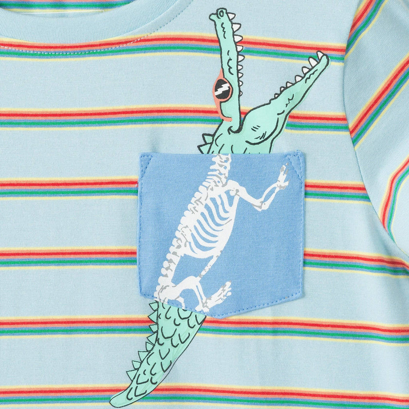 Boys Stripe Pocket Tee | Gator Graphic