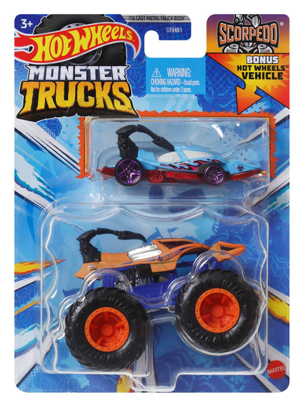 Die-Cast Hot Wheels Die Cast Monster Truck & Car Singles